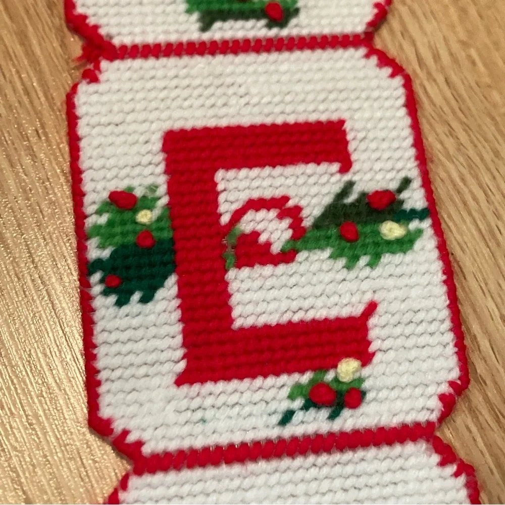 Vintage NOEL Christmas plastic canvas‎ hanging decor